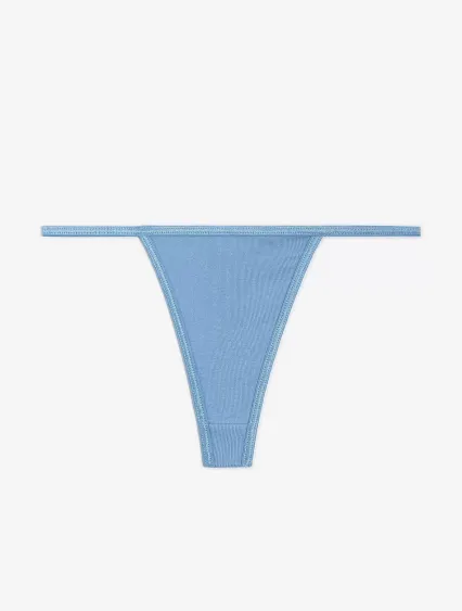 Los Angeles Apparel 43013 Baby Rib Thong in Baby blue