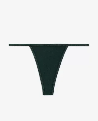 Los Angeles Apparel 43013 Baby Rib Thong in Forest green