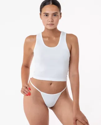 Los Angeles Apparel 43013 Baby Rib Thong in White