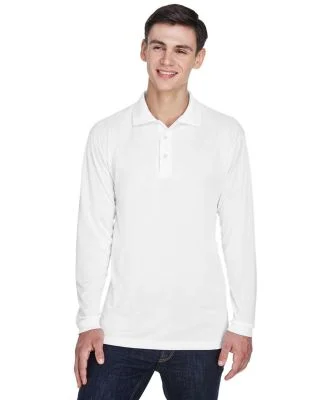 8405LS UltraClub® Adult Cool & Dry Sport Long-Sle in White