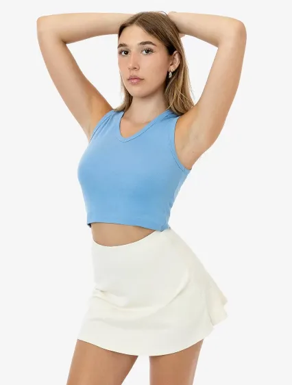 Los Angeles Apparel 4357 Baby Rib Sleeveless Vneck in Baby blue