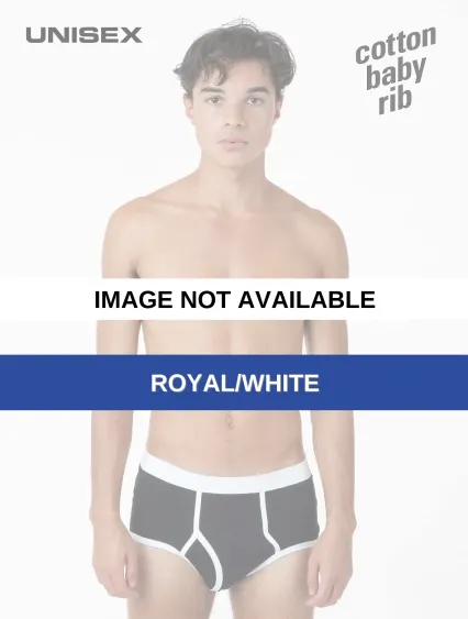 Los Angeles Apparel 44015 Baby Rib Brief Royal/White