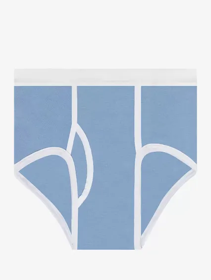 Los Angeles Apparel 44015 Baby Rib Brief in Baby blue/white