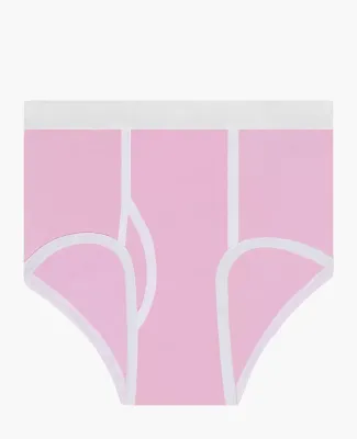 Los Angeles Apparel 44015 Baby Rib Brief in Baby pink/white