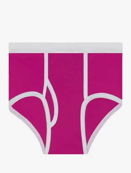 Los Angeles Apparel 44015 Baby Rib Brief in Fuchsia/white