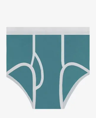 Los Angeles Apparel 44015 Baby Rib Brief in Teal/white