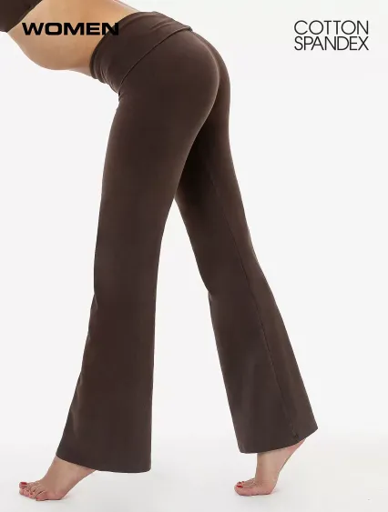 Los Angeles Apparel 8300GD Garment Dye Yoga Pant in Chocolate