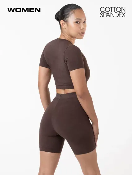 Los Angeles Apparel 8382GD Cotton Spandex GD Bike  in Chocolate