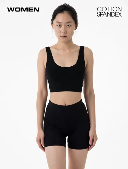 Los Angeles Apparel 8382 Cotton Spandex Bike Short in Black