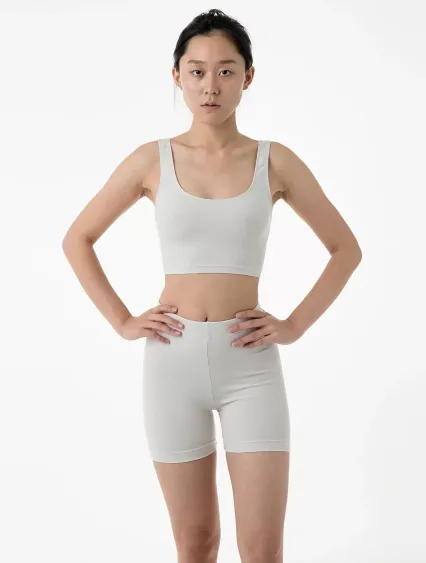Los Angeles Apparel 8382 Cotton Spandex Bike Short in Cement