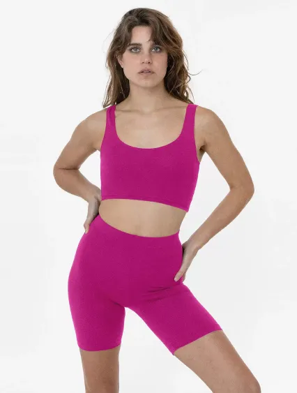 Los Angeles Apparel 8382 Cotton Spandex Bike Short in Red violet