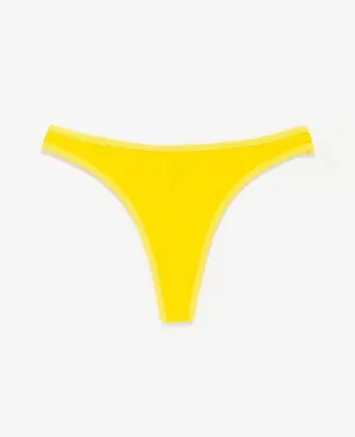Los Angeles Apparel 8390 Ctn Spandex Thong Panty in Primary yellow