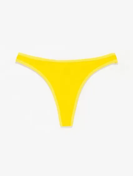 Los Angeles Apparel 8390 Ctn Spandex Thong Panty in Primary yellow
