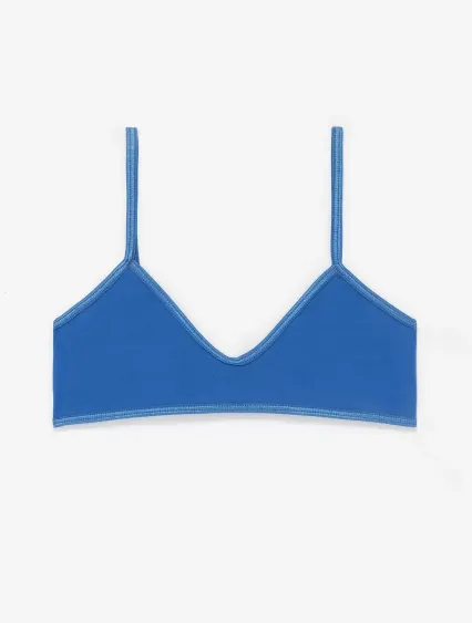 Los Angeles Apparel 8391 Cnt Spndx Spaghetti Brale in Blue