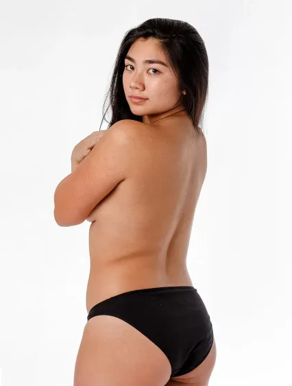 Los Angeles Apparel 8394 Cotton Spandex Bikini Pan in Black
