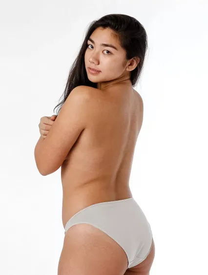Los Angeles Apparel 8394 Cotton Spandex Bikini Pan in Cement