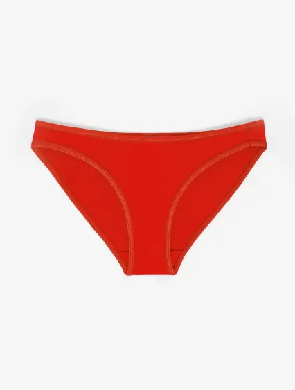 Los Angeles Apparel 8394 Cotton Spandex Bikini Pan in Red orange