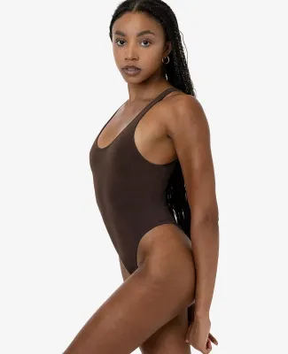 Los Angeles Apparel B310GD GD Tank Thong Bodysuit in Chocolate