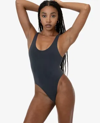Los Angeles Apparel B310GD GD Tank Thong Bodysuit in Dolphin blue