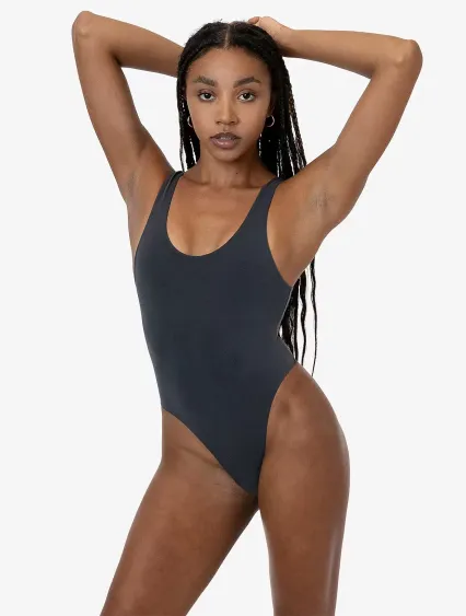 Los Angeles Apparel B310GD GD Tank Thong Bodysuit in Dolphin blue