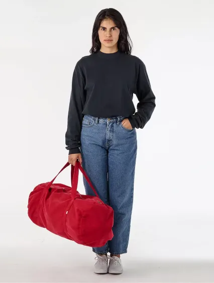 Los Angeles Apparel BD03 BULL DENIM WEEKENDER BAG in Dark red