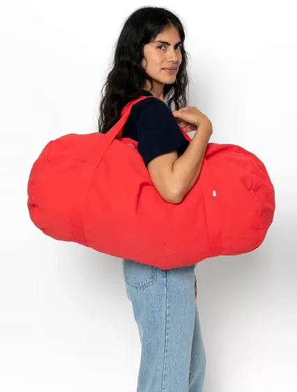 Los Angeles Apparel BD03 BULL DENIM WEEKENDER BAG in Tomato