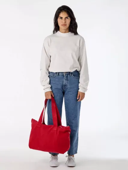 Los Angeles Apparel BD06 Carry All Zip Tote Bag in Dark red