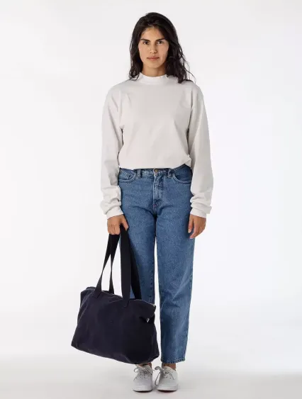 Los Angeles Apparel BD06 Carry All Zip Tote Bag in Navy