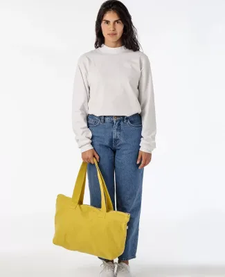 Los Angeles Apparel BD06 Carry All Zip Tote Bag in Spectra yellow