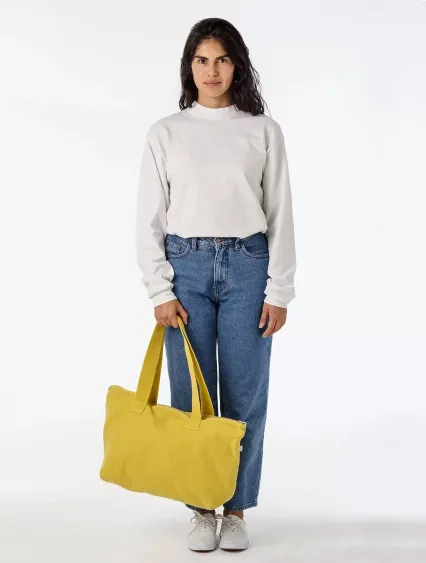 Los Angeles Apparel BD06 Carry All Zip Tote Bag in Spectra yellow