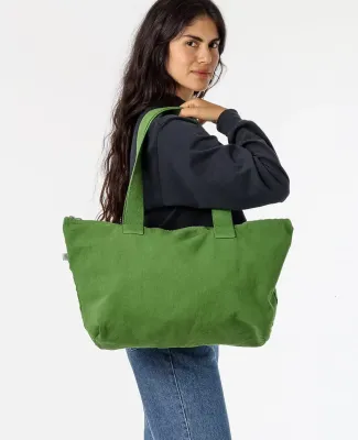 Los Angeles Apparel BD06 Carry All Zip Tote Bag in Vintage green