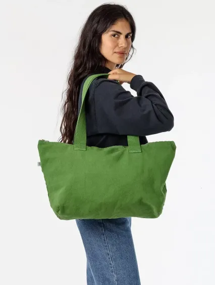 Los Angeles Apparel BD06 Carry All Zip Tote Bag in Vintage green