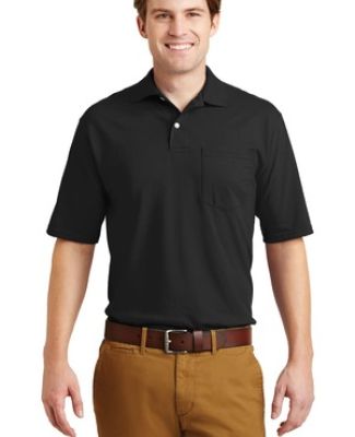 436 Jerzees Adult Jersey 50/50 Pocket Polo with Sp in Black