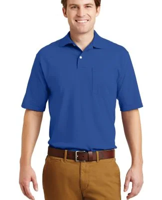 436 Jerzees Adult Jersey 50/50 Pocket Polo with Sp in Royal