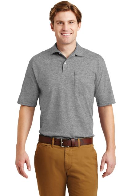 Jerzees 436 Adult Jersey 50/50 Pocket Polo with Sp in Oxford