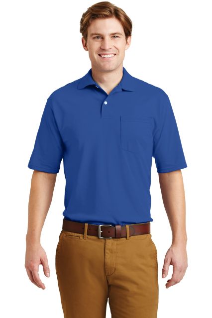 Jerzees 436 Adult Jersey 50/50 Pocket Polo with Sp in Royal