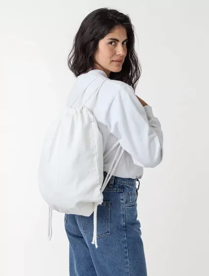 Los Angeles Apparel BD09 Drawstring Bag in Off white