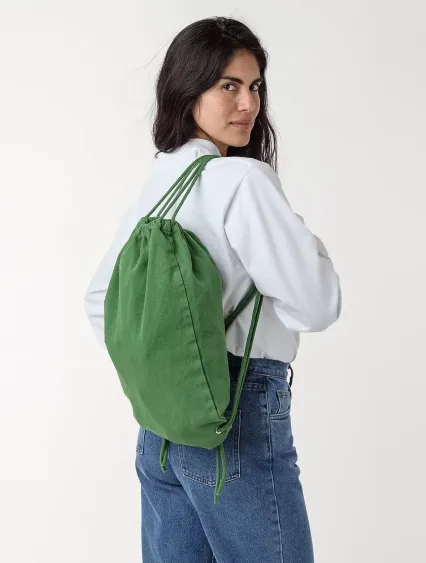 Los Angeles Apparel BD09 Drawstring Bag in Vintage green