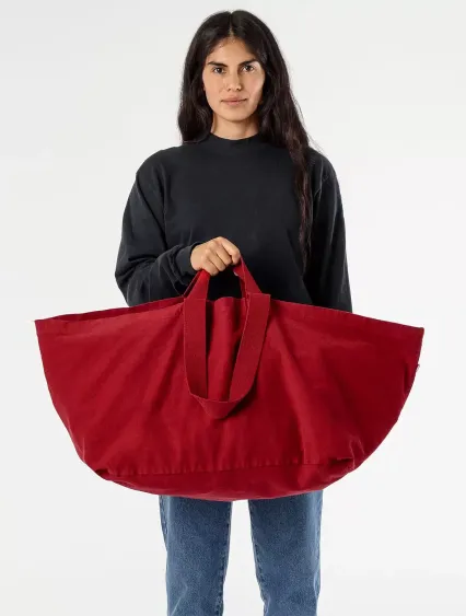 Los Angeles Apparel BD12 Oversize Bull Denim Bag in Dark red
