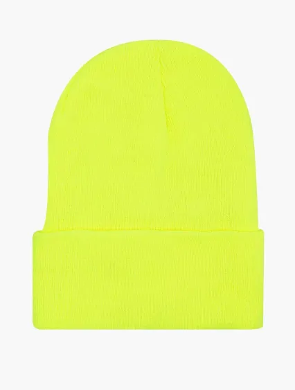 Los Angeles Apparel BEANIE Classic Cuff Beanie in Neon yellow