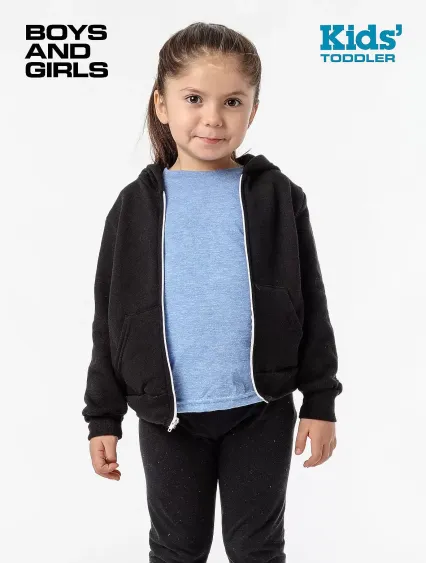 Los Angeles Apparel F1097 Toddler  Poly Cotton Zip in Black