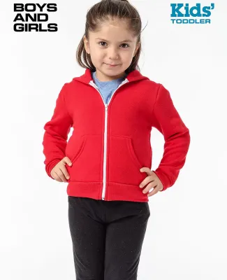 Los Angeles Apparel F1097 Toddler  Poly Cotton Zip in Red