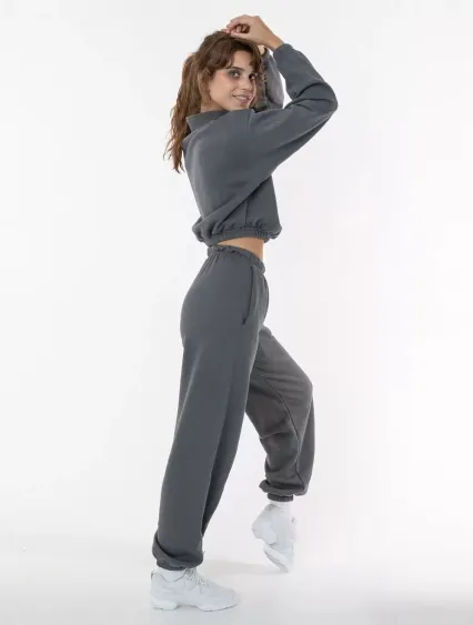 Los Angeles Apparel F394 Flex Fleece Womens Pant in Asphalt