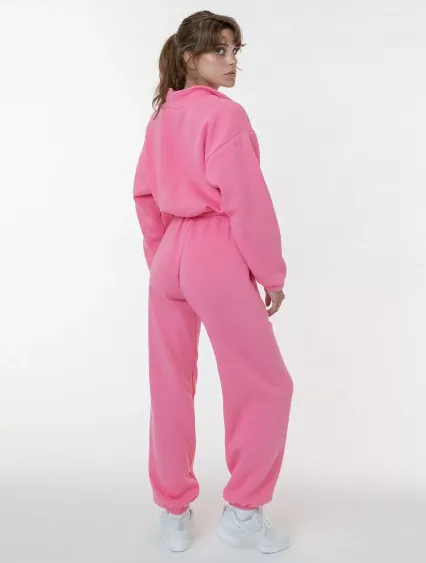 Los Angeles Apparel F394 Flex Fleece Womens Pant in Bubble gum
