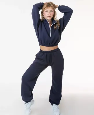 Los Angeles Apparel F394 Flex Fleece Womens Pant in Navy