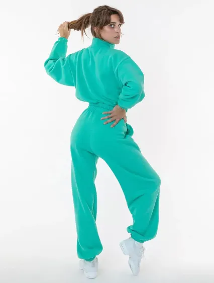 Los Angeles Apparel F394 Flex Fleece Womens Pant in Pool green