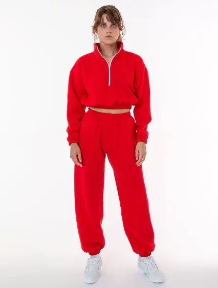 Los Angeles Apparel F394 Flex Fleece Womens Pant in Red