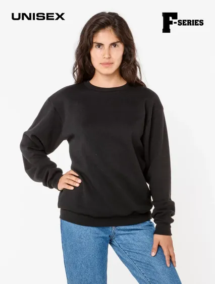 Los Angeles Apparel F96 50/50 Drop Shoulder Crew N in Black