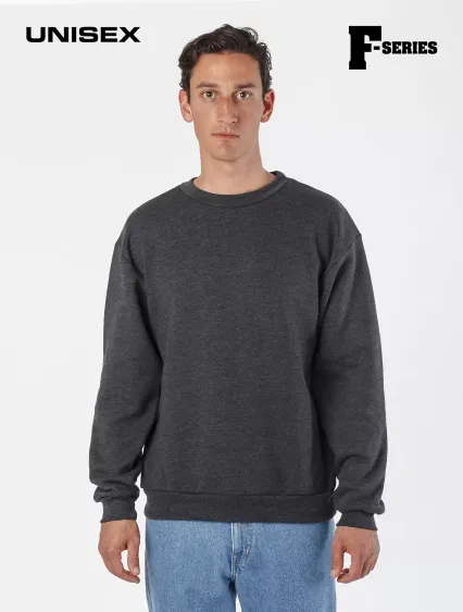 Los Angeles Apparel F96 50/50 Drop Shoulder Crew N in Dark heather grey