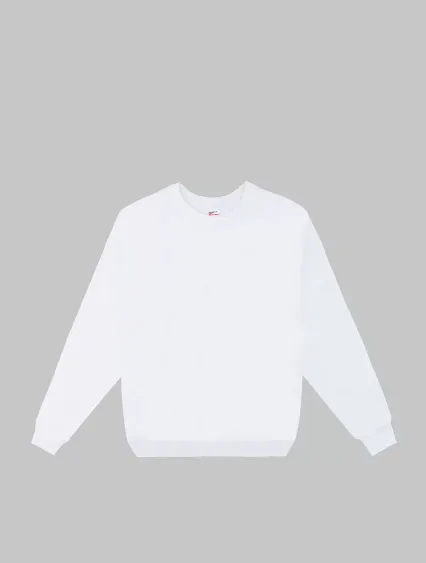 Los Angeles Apparel F96 50/50 Drop Shoulder Crew N in White